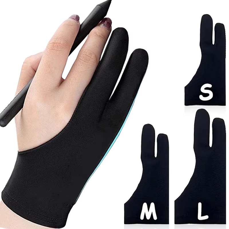 Drawing Glove Artist - タッチペン対応の指2本用ペイントグローブ。左右両用。iPadやタブレットの画面に汚れが付着するのを防ぎます。1～4個入り。