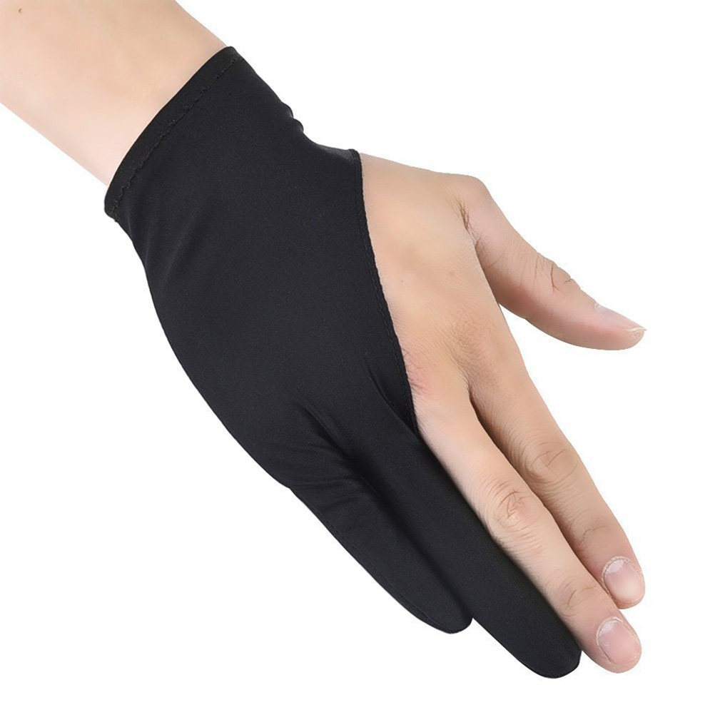 Drawing Glove Artist - タブレット用描画グローブ2枚セット。右利き用。超薄型で通気性の良いナイロン素材を使用。ペンタッチ時の摩擦を軽減。