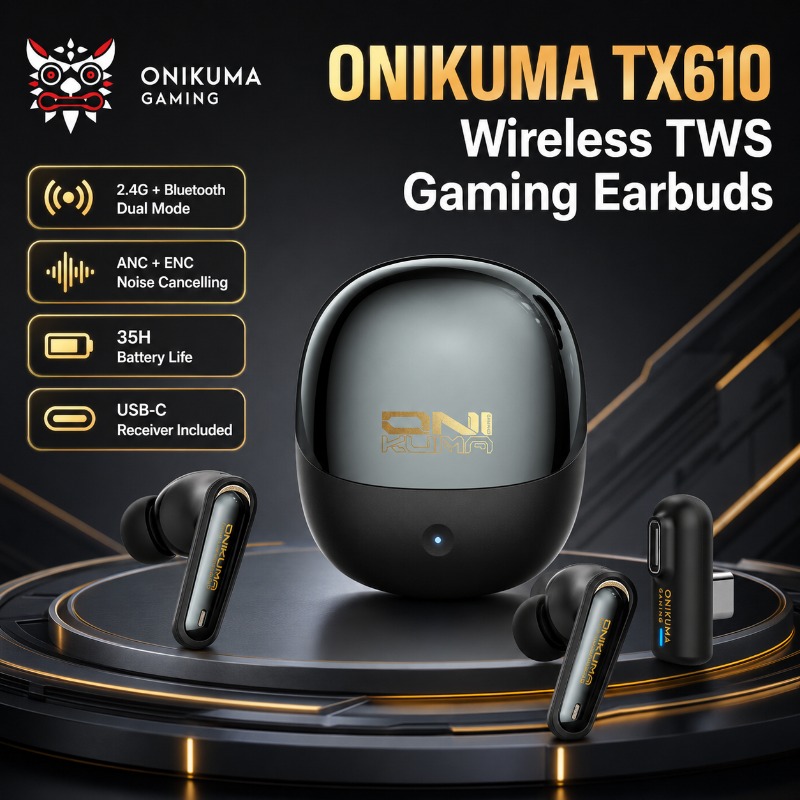 Wired Earphone Lightning - ONIKUMA TX610 ワイヤレスゲーミングイヤホン デュアルモード 2.4GHz Bluetooth