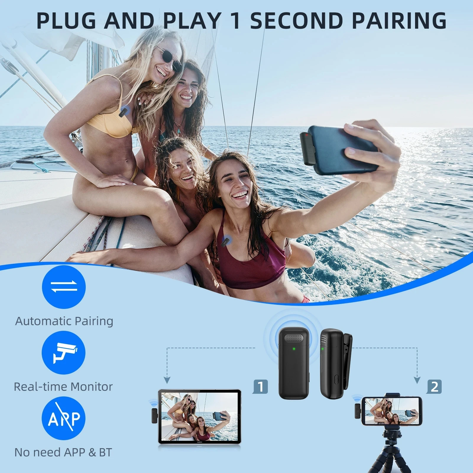 2in1 K30 ワイヤレスラベリアマイク充電ケースマイクポ - Android Tablet Gaming Accessories のレビューと価格